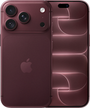 De voor en achterkant van de donkerrode iPhone 18 Pro