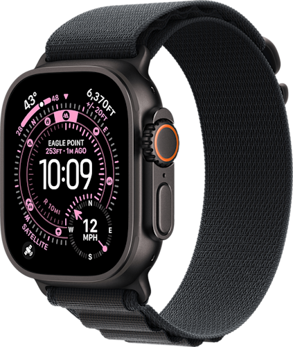 Apple Watch Ultra 3 GPS + Cellular 49mm Black Titanium Case with Black Alpine Loop – Medium