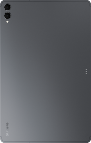 De grijze achterkant van de Samsung Galaxy Tab S11 Ultra, met 2 camera's
