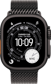 Apple Watch Ultra 3 GPS + Cellular 49mm Black Titanium Case with Black Titanium Milanese Loop – Medium