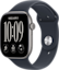 De zijkant van de Apple Watch Series 12 met blauw bandje