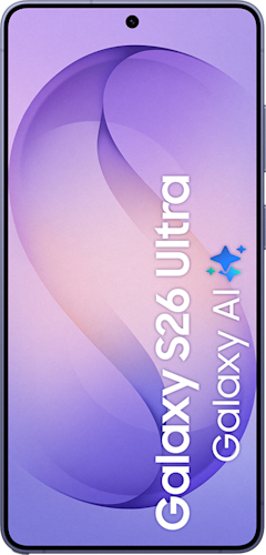 Voorkant van de donkerpaarse Samsung Galaxy S26 Ultra