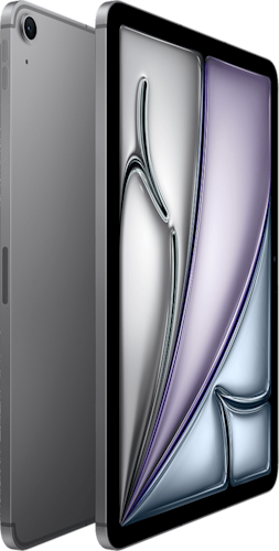 De voor en achterkant van de grijze iPad Air 2026