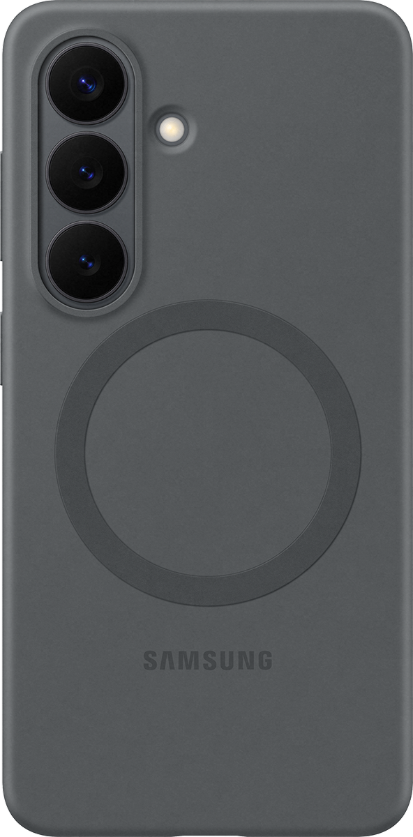 Achterkant van de zwarte silicon magnet case voor de S26