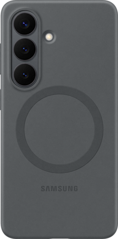 Achterkant van de zwarte silicon magnet case voor de S26