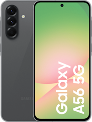 Samsung Galaxy A56 voor- en achterkant in donkergrijs