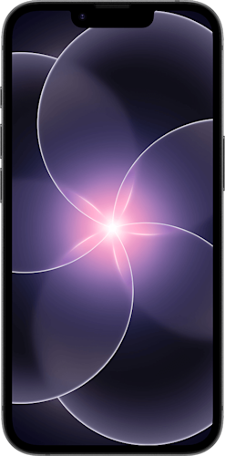 De voorkant van de zwarte iPhone 17e