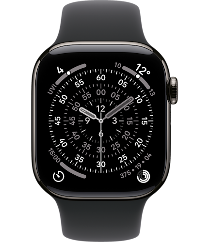 Apple Watch Series 11 GPS + Cellular 42mm Slate Titanium Case with Black Sport Band - M/L