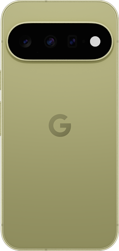 Achterkant van de groene Google Pixel 11
