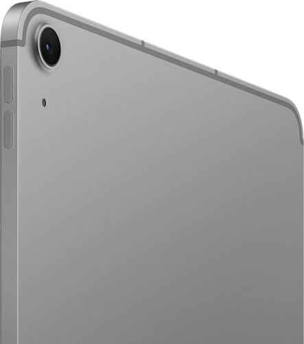 De achterkant van de grijze iPad Air 2026