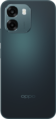 De achterkant van de OPPO A6 in Sapphire Black