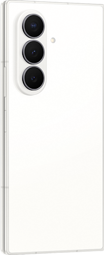 De achterkant van de witte Samsung Galaxy Z Fold8 Ultra