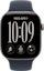 De voorkant van de grijze Apple Watch Series 12 met blauw bandje