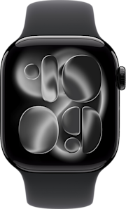 Apple Watch Series 11 GPS + Cellular 42mm Jet Black Aluminium Case with Black Sport Band M-L