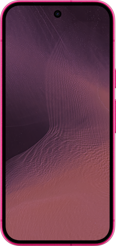 Voorkant van de roze Google Pixel 11
