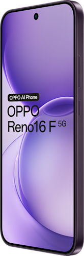 OPPO Reno16 F 256 GB in de kleur Purple Black (donkerpaars)
