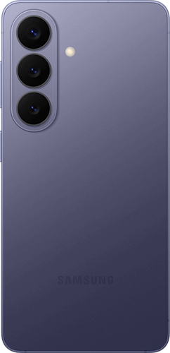 Achterkant van de donkerpaarse Samsung Galaxy S26