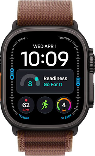 De voorkant van de Apple Watch Ultra 4