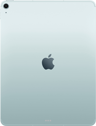 De achterkant van de blauwe iPad Air 2026