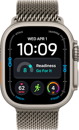 De voorkant van de Apple Watch Ultra 4