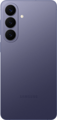 Achterkant van de donkerpaarse Samsung Galaxy S26 plus