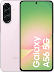 Samsung Galaxy A56 voor- en achterkant in roze