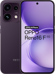 OPPO Reno16 F 256 GB in de kleur Purple Black (donkerpaars)