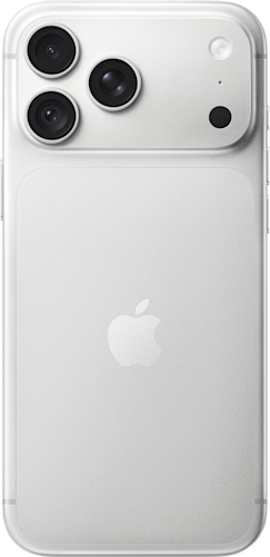 De achterkant van de zilveren iPhone 18 Pro Max
