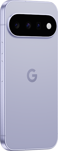Achterkant van de lichtblauwe Google Pixel 11
