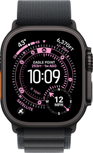 Apple Watch Ultra 3 GPS + Cellular 49mm Black Titanium Case with Black Alpine Loop – Medium