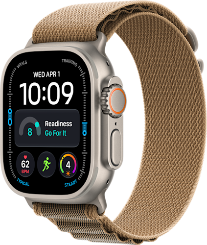 De zijkant van de Apple Watch Ultra 4