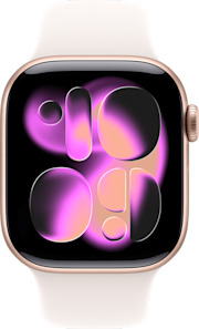 Apple Watch Series 11 GPS + Cellular 42mm Rose Gold Aluminium Case with Light Blush Sport Band S-M