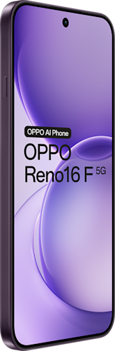 OPPO Reno16 F 256 GB in de kleur Purple Black (donkerpaars)