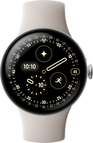 Google Pixel Watch 4, Silver Porcelain