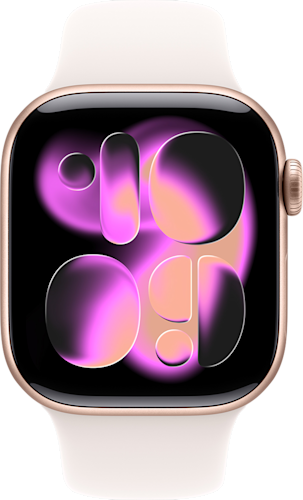 Apple Watch Series 11 GPS + Cellular 42mm Rose Gold Aluminium Case with Light Blush Sport Band S-M
