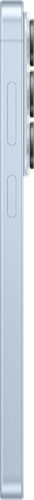 Rechter zijkant van de lichtblauwe Samsung Galaxy S26 plus