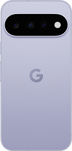 Achterkant van de lichtblauwe Google Pixel 11
