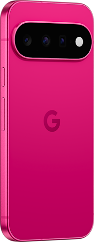 Achterkant van de roze Google Pixel 11
