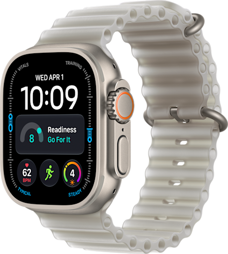 De zijkant van de Apple Watch Ultra 4