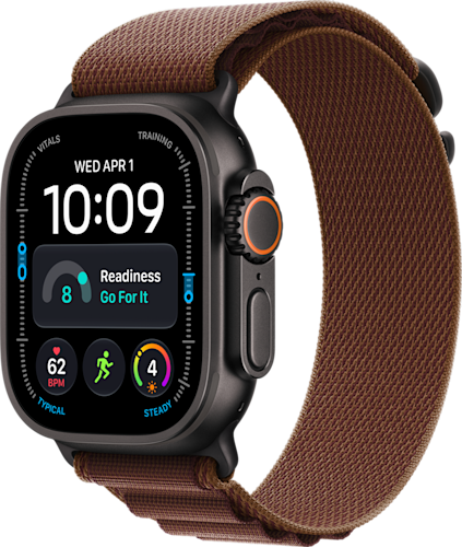 De zijkant van de Apple Watch Ultra 4