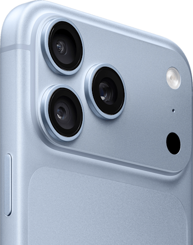 De camera van de lichtblauwe iPhone 18 Pro Max