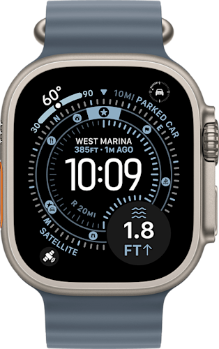 Apple Watch Ultra 3 GPS + Cellular 49mm Natural Titanium Case with Anchor Blue Ocean Band