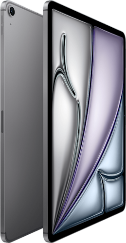 De voor en achterkant van de grijze iPad Air 2026