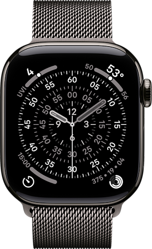 Apple Watch Series 11 GPS + Cellular 42mm Slate Titanium Case with Slate Milanese Loop