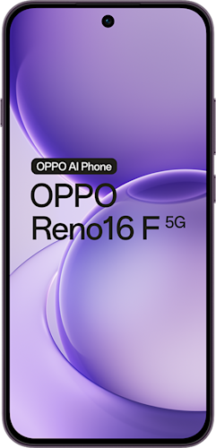 OPPO Reno16 F 256 GB in de kleur Purple Black (donkerpaars)