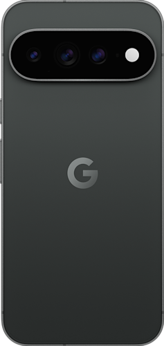 De achterkant van de zwarte Pixel 11 Pro