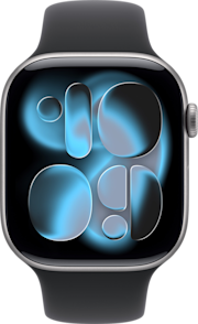 Apple Watch Series 11 GPS + Cellular 46mm Space Grey Aluminium Case with Black Sport Band - S/M