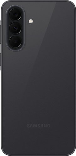 Achterkant van de zwarte Samsung Galaxy A37