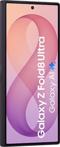 De voorkant van de paarse Galaxy Z Fold8 Ultra