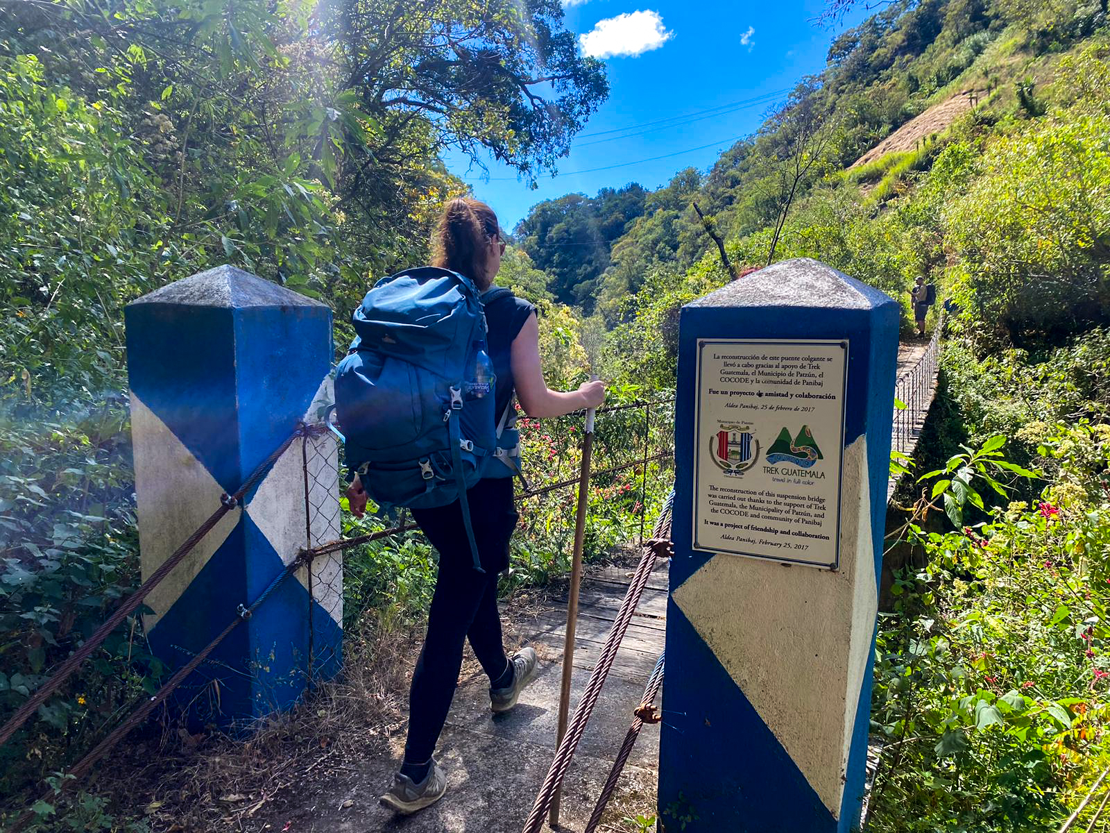 Trekkers above Lake Atitl&aacute;n, Guatemala